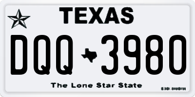 TX license plate DQQ3980