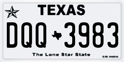 TX license plate DQQ3983