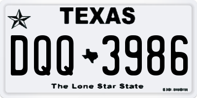 TX license plate DQQ3986