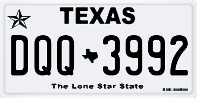 TX license plate DQQ3992