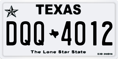 TX license plate DQQ4012