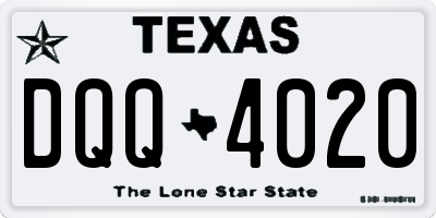 TX license plate DQQ4020