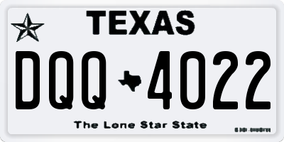 TX license plate DQQ4022