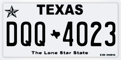 TX license plate DQQ4023