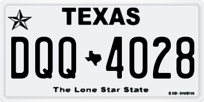 TX license plate DQQ4028