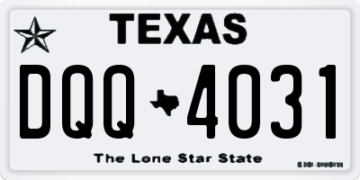 TX license plate DQQ4031