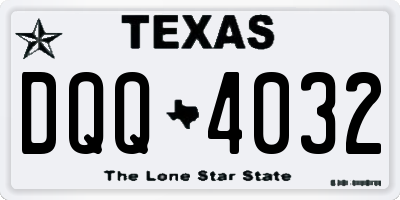 TX license plate DQQ4032