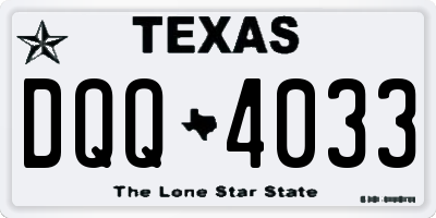 TX license plate DQQ4033