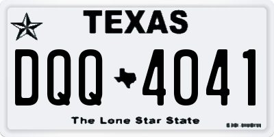 TX license plate DQQ4041