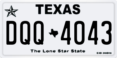 TX license plate DQQ4043