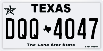 TX license plate DQQ4047