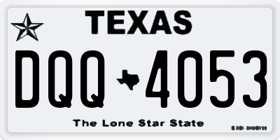TX license plate DQQ4053