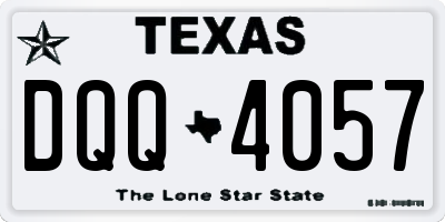 TX license plate DQQ4057