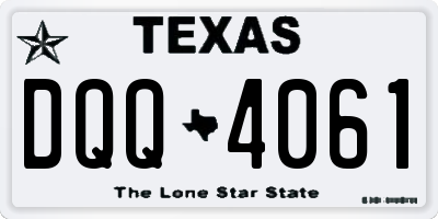 TX license plate DQQ4061