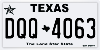 TX license plate DQQ4063