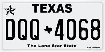 TX license plate DQQ4068