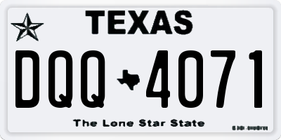 TX license plate DQQ4071