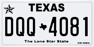 TX license plate DQQ4081