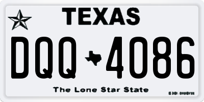 TX license plate DQQ4086
