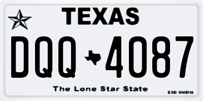 TX license plate DQQ4087