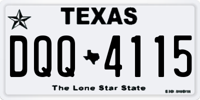TX license plate DQQ4115
