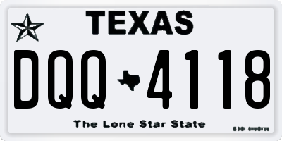 TX license plate DQQ4118