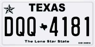 TX license plate DQQ4181