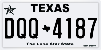 TX license plate DQQ4187