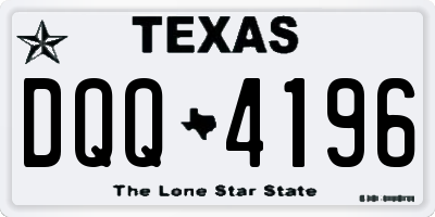TX license plate DQQ4196