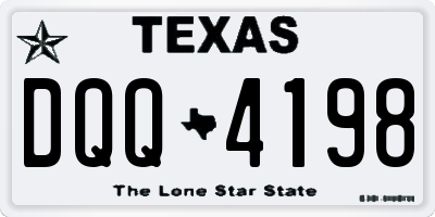 TX license plate DQQ4198