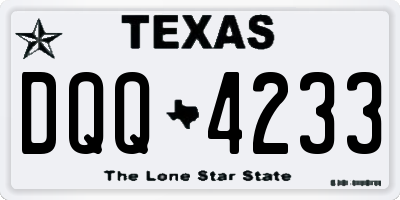 TX license plate DQQ4233