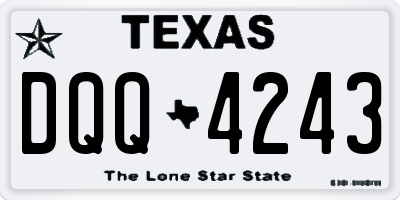 TX license plate DQQ4243