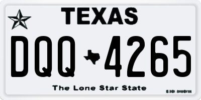 TX license plate DQQ4265