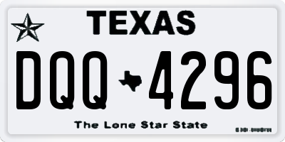 TX license plate DQQ4296
