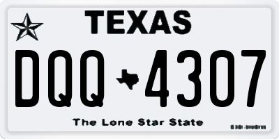 TX license plate DQQ4307