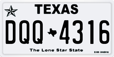 TX license plate DQQ4316