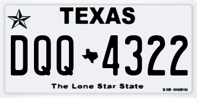 TX license plate DQQ4322