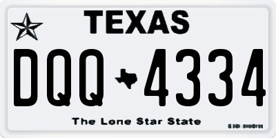 TX license plate DQQ4334