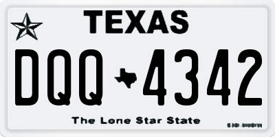 TX license plate DQQ4342