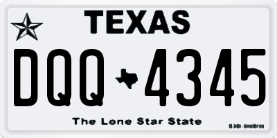 TX license plate DQQ4345