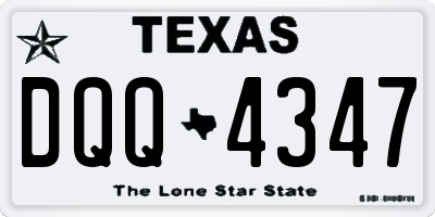 TX license plate DQQ4347
