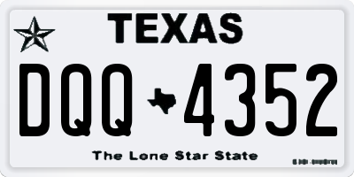 TX license plate DQQ4352