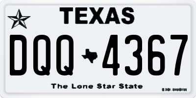 TX license plate DQQ4367