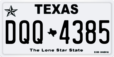 TX license plate DQQ4385