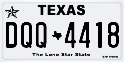 TX license plate DQQ4418