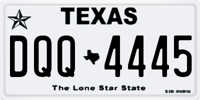 TX license plate DQQ4445