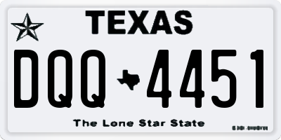 TX license plate DQQ4451