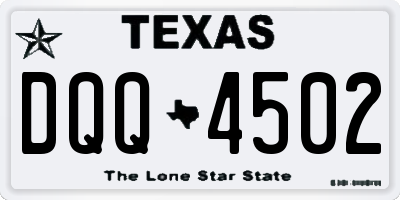TX license plate DQQ4502