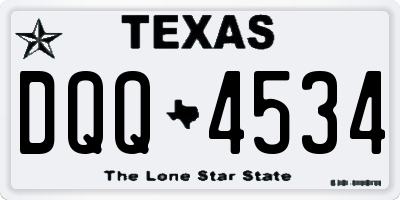 TX license plate DQQ4534