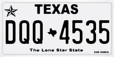 TX license plate DQQ4535